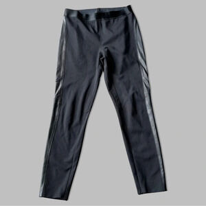 ELIE TAHARI Slim Ponte Pants  With Lamb Leather Trim on Sides